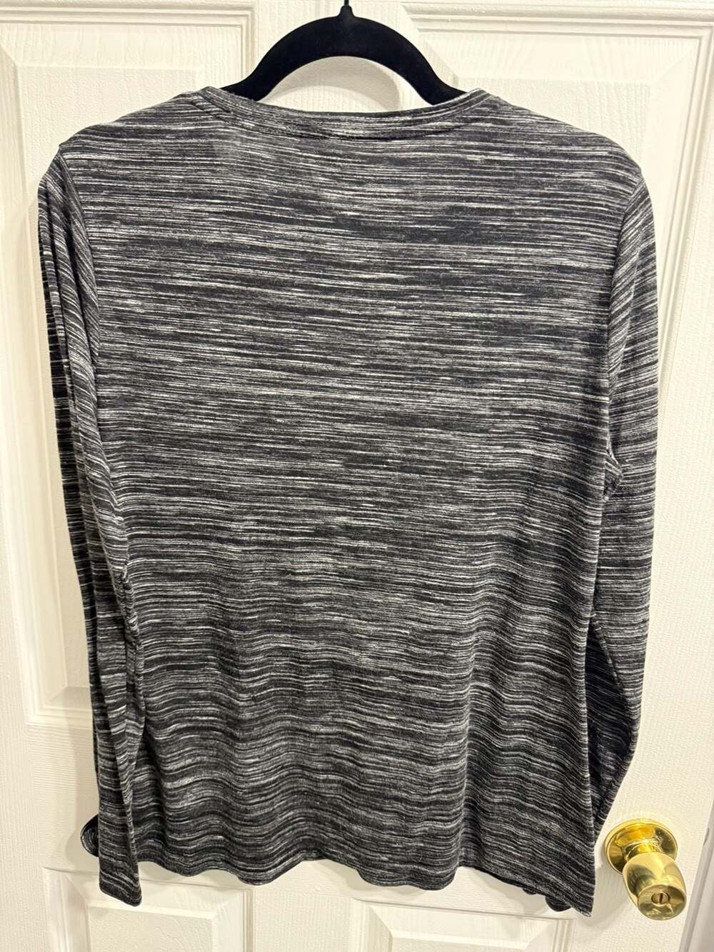 Apt. 9 Modern Essentials Crewneck Size L Black White Space Dye Long Sleeve - Picture 4 of 4